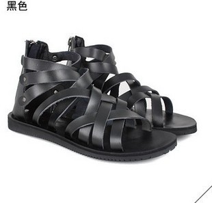  夏季特价新款 真皮罗马夏季男士沙滩鞋韩版男式鞋潮 男凉鞋潮
