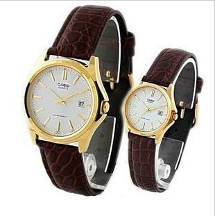casio leather strap women's watch