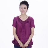 2012新款中老年人夏装服装T恤中年女装妈妈装短袖加肥加大码上衣 【优惠价:49.00元 最近成交1582笔】