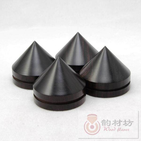 【韵材坊】Q2 顶级黑檀木中号音响避震脚钉 33X28mm 自粘型