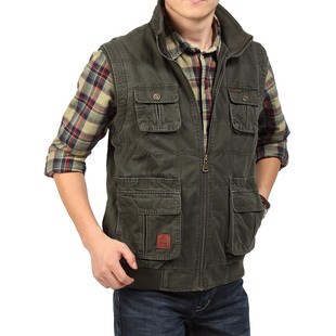  13春Afs Jeep马甲 正品男装 钓鱼背心 摄影纯棉宽松马甲 多袋砍肩