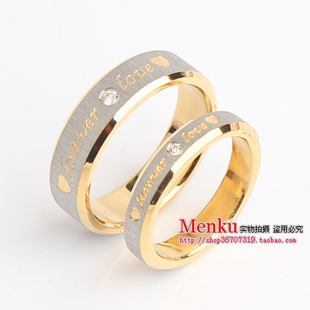  Menku J1020802 永恒的爱 316L钛钢情侣对戒 戒指 婚戒 可刻字