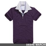 【5折】DEERE MARCHI 莱卡时尚假两件弹性男士短袖T恤 DM18紫