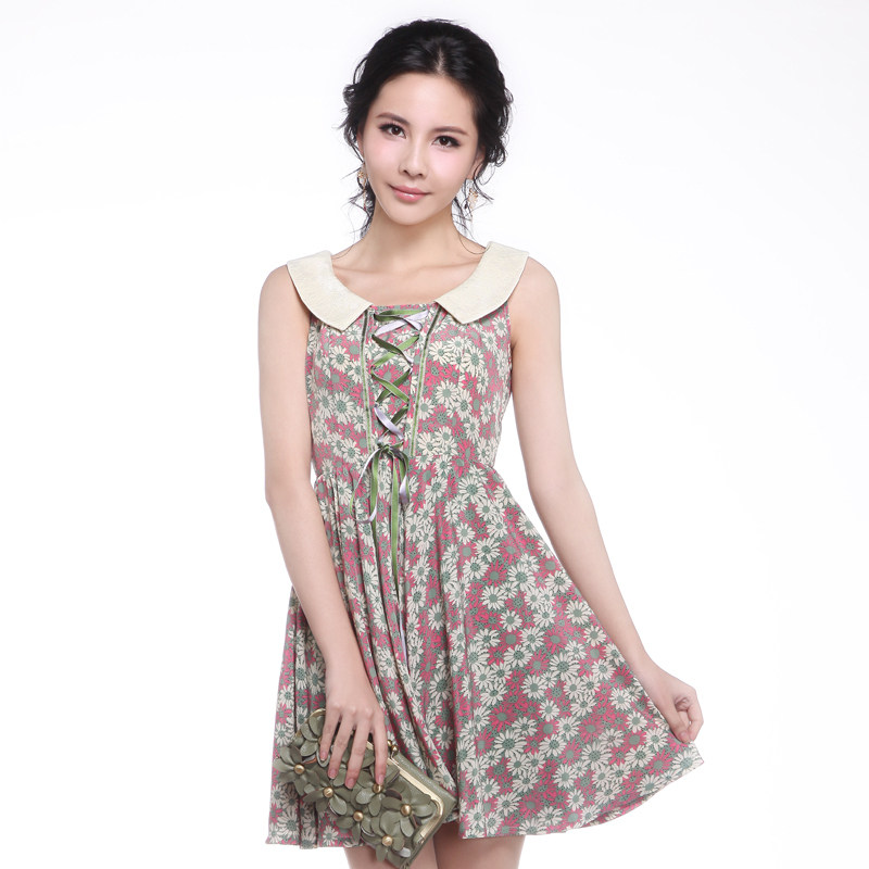 2012夏装 新款女装韩版宽松田园淑女波点印花夏季无袖背心连衣裙-淘宝网 2012夏装 新款女装韩版宽松田园淑女波点印花夏季无袖背心连衣裙-淘宝网