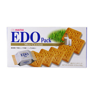  韩国进口食品 海太HAITAI EDO Pack牧场鲜乳饼干 162g 使用有机奶