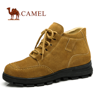  Camel 骆驼正品 日常休闲绒里鞋 平底舒适百搭高帮女鞋 81053602