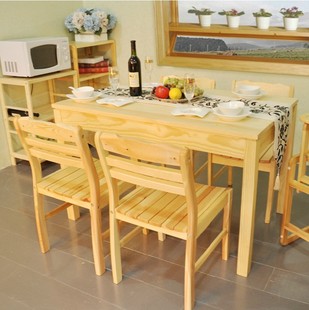 松木餐桌/ 一桌四椅/ 实木餐桌椅组合 餐桌 餐椅实木桌椅 