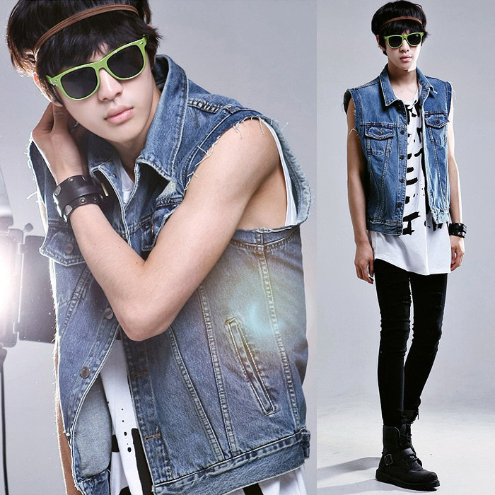 *崔珉豪李泰民同款<em>韩版牛仔马甲</em>背心<em>男</em>金在中