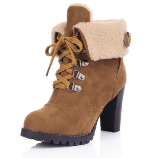  清仓秒杀包邮短靴单靴雪地靴女靴踝靴子高跟鞋百搭显瘦粗跟马丁靴