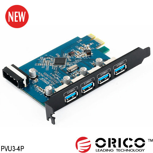 orico pvu3-4p usb3.0 扩展卡 4口台式机扩展卡 质保5年 正品高速