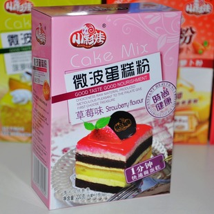  小彩娃 微波炉蛋糕粉 草莓味 1分钟制作 200克(0.24)