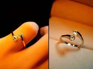  韩国货 爆闪 经典仿真钻戒 顶级进口水晶戒指 女款小指食指尾戒