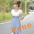满百包邮 2010秋装新款韩版女装高腰服装圆领连衣裙A5160
