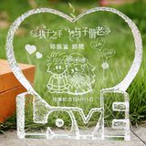 真情 结婚摆件新婚礼物 结婚工艺品 创意diy定制水晶 婚庆礼品