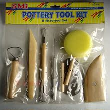 陶艺工具  8件套陶泥木头工具 套装工具 泥巴工具特价18元