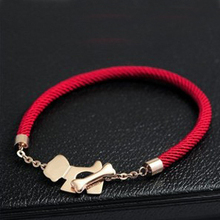 Lucky Lucky Europa roja grande cadena de Aga * Tha escocés perro pulseras brazalete de hueso