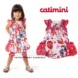 法国catimini*n 2012新款 官网在售 绝美大花 纯棉连衣裙六一特价