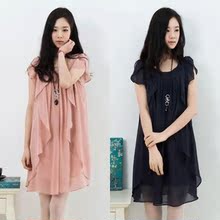Pstl/帕丝特夏季新款欧美明星气质休闲女装流苏雪纺连衣裙子