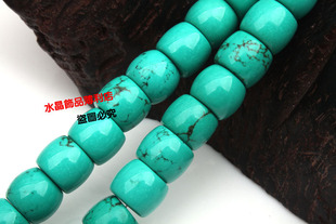  DIY水晶饰品手工配件材料*天然绿松石大盘珠 车轮珠 散珠串珠批发