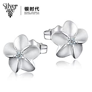  银时代耳饰925纯银饰品女 韩国可爱花朵耳钉 包邮韩版银饰 情人节