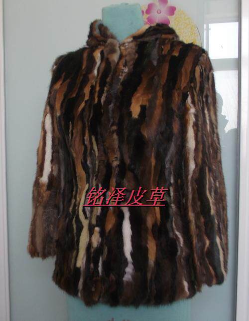 2011秋冬新款 拼貂皮草外套 貂毛女式皮草外套 带帽女装上衣