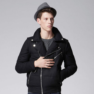  GXG正品 男士时尚新款 修身斜门襟休闲棉服#14107159