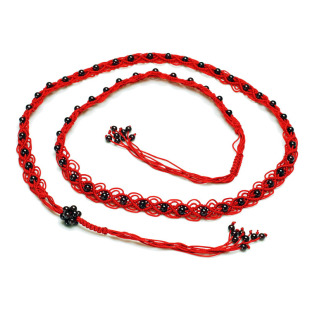  慈风阁风水 开光石榴石红绳本命年化太岁辟邪旺运童装腰带红腰链