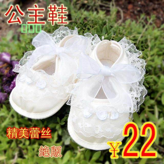 淘金币12春超美公主鞋 婴儿鞋蕾丝蝴蝶结