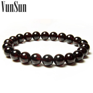  VunSun 天然水晶饰品 美容养颜2A级天然水晶石榴石手链女