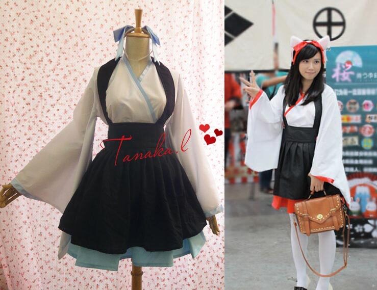COSPLAY新款和风女仆装，巫女装2种穿法、和服正袖
