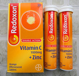 2盒包邮～英国代购拜耳Redoxon力度伸VC泡腾片/水溶片维生素C+锌
