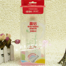 爱得利 带保护套晶钻玻璃奶瓶不易碎含螺旋实感超软奶嘴240ml