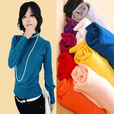 韩版毛衣/打底衫 2010秋冬装新品 珍珠扣高领毛衣 
 30天共卖出140件