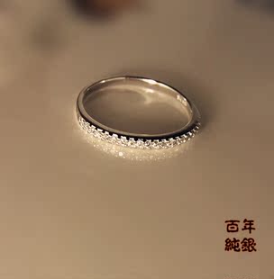  单排钻戒指 顶级微镶 925纯银镀白金钻戒 食指拇指尾戒 七夕礼物