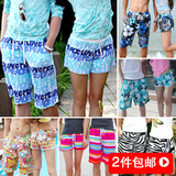 沙滩裤情侣韩国 短裤女夏热裤 大码短裤女士短裤夏季夏装男女裤子