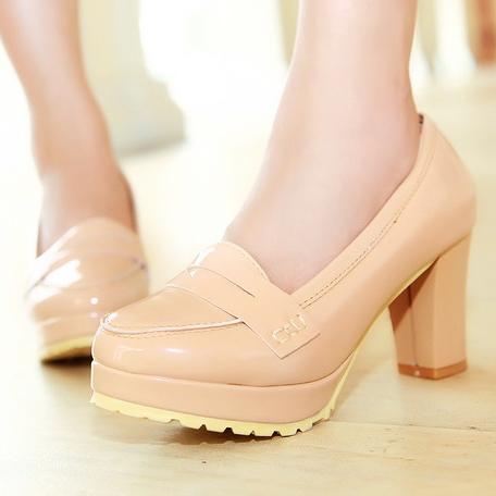 单鞋高跟鞋圆头...