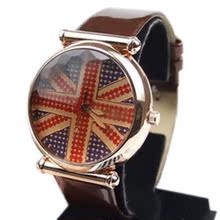 银吉饰 正品包邮 石英表 女士手表 满天星国旗复古表时装表12色
