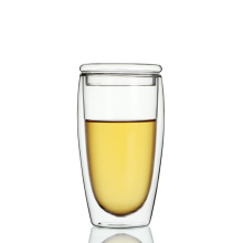 包邮！小北家GL26玻璃杯子 大号双层杯 带盖 清凉夏季 水杯 茶杯