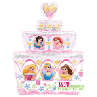  孩派HighParty/派对用品/生日派对布置/白雪公主蛋糕铝箔气球/1个