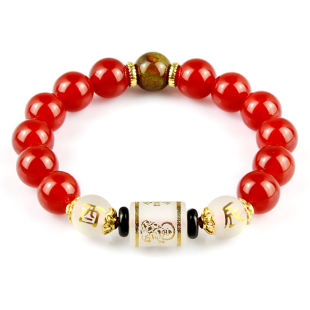  特价 开光 红玛瑙六度六合辰酉精进佛手链-属龙属鸡者蛇年助运物