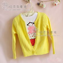 2010春秋季新款童装外贸韩版女童毛线衣开衫 儿童毛衣外套 超低价