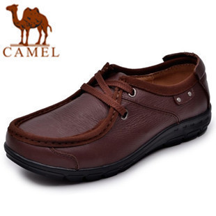  秋冬季新款camel 骆驼正品女鞋 舒适平底单鞋 真皮平跟休闲鞋女鞋