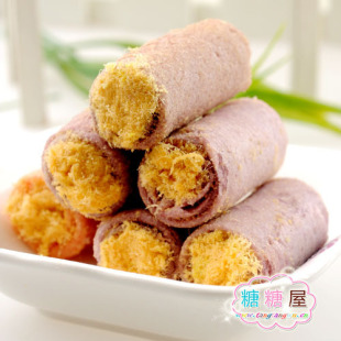 糖糖屋零食特产食品澳门香记蛋卷香芋肉松 糕点225g(310)