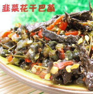  云南特产 滇味堂私房菜 韭菜花腌干巴菌 很香很辣狠爽口 200克