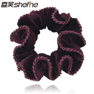  喜芙 质量顶级-韩国丝绒花边绒布圈-丝绒发圈不掉绒-单个价