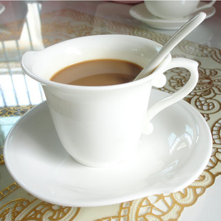 【Meit】欧式典雅纯白咖啡杯 皇家骨瓷 白色创