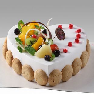  向阳坊旗舰店sunmile心形生日蛋糕 水果布丁系列 马卡龙之恋