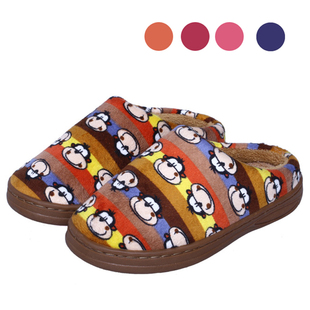 【付邮延售】儿童保暖棉拖鞋 女童冬季居家拖鞋 半包跟卡通拖鞋
