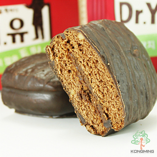  孔明  韩国进口食品 好丽友腰果黑巧克力全麦蛋糕 单枚装28g