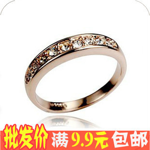  日韩饰品批发 百搭单排小钻戒指小指戒尾戒 优雅简约指环 女